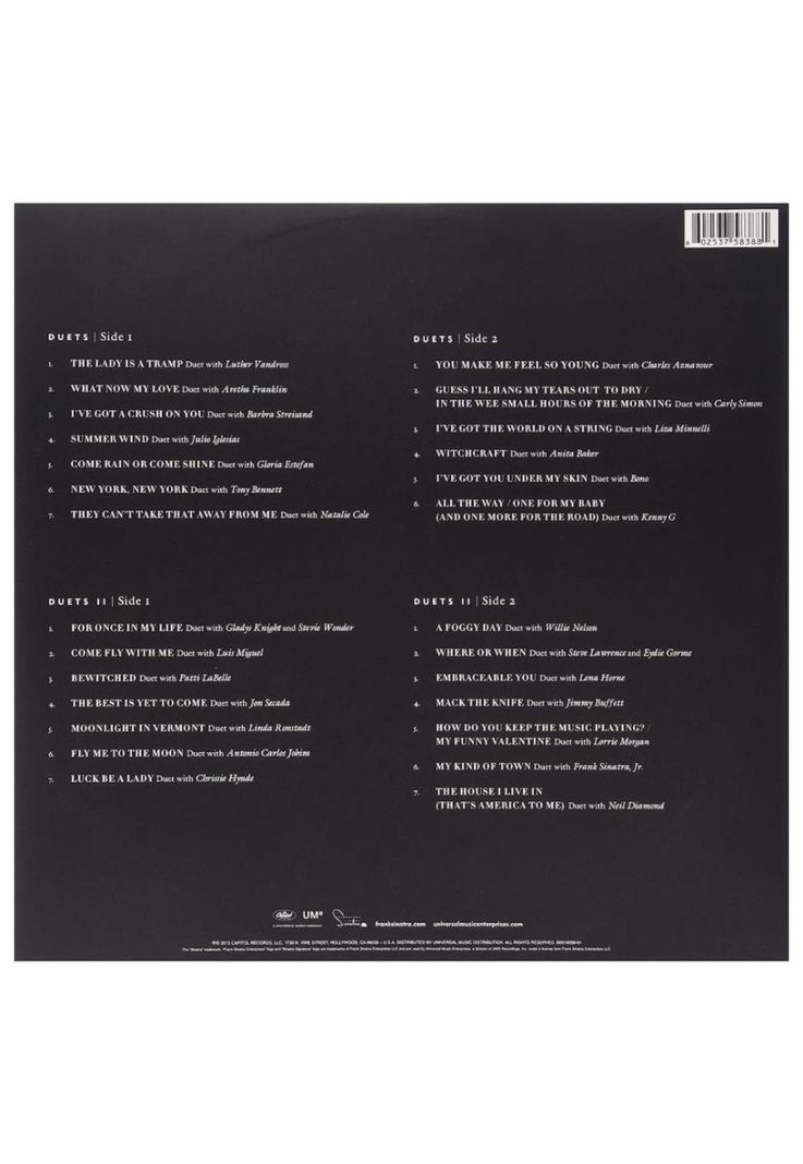 FRANK SINATRA  - DUETS (20TH) (2LP) | VINILO-1