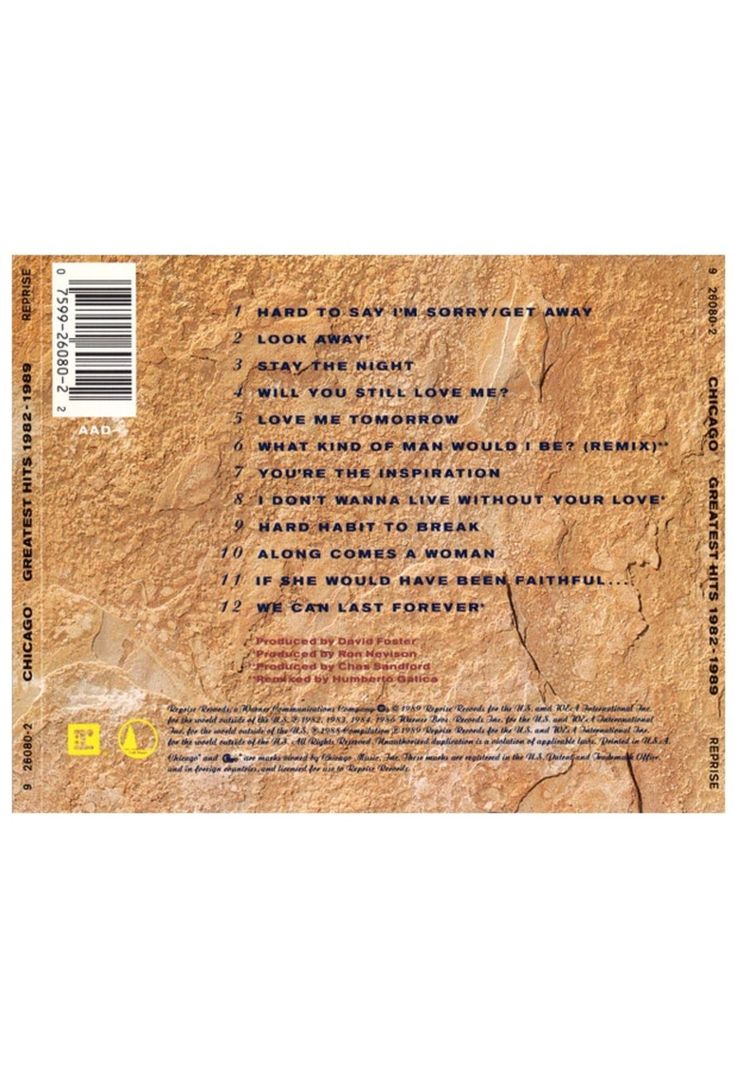 CHICAGO - GREATEST HITS 1982-1989 | CD USADO-1