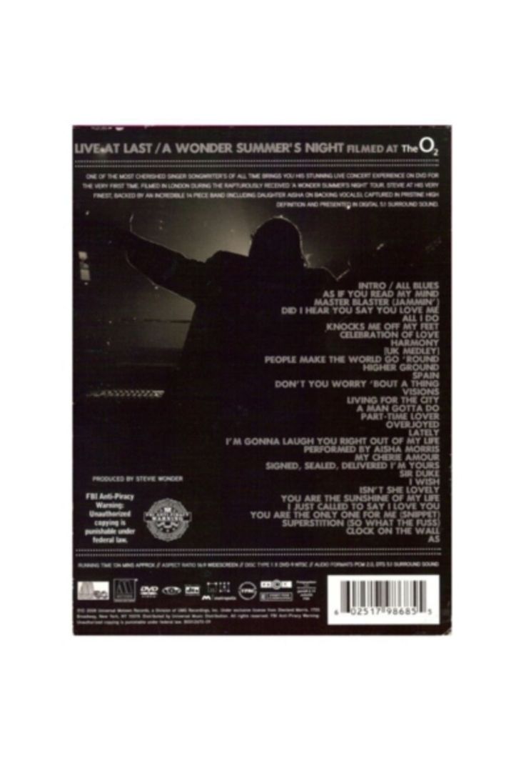 STEVIE WONDER - LIVE AT LAST DVD-1