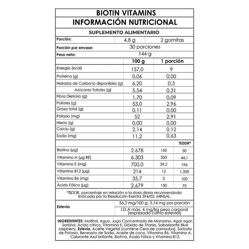 Vitaminas Biotin para el cabello 6Meses - GumiBears-3