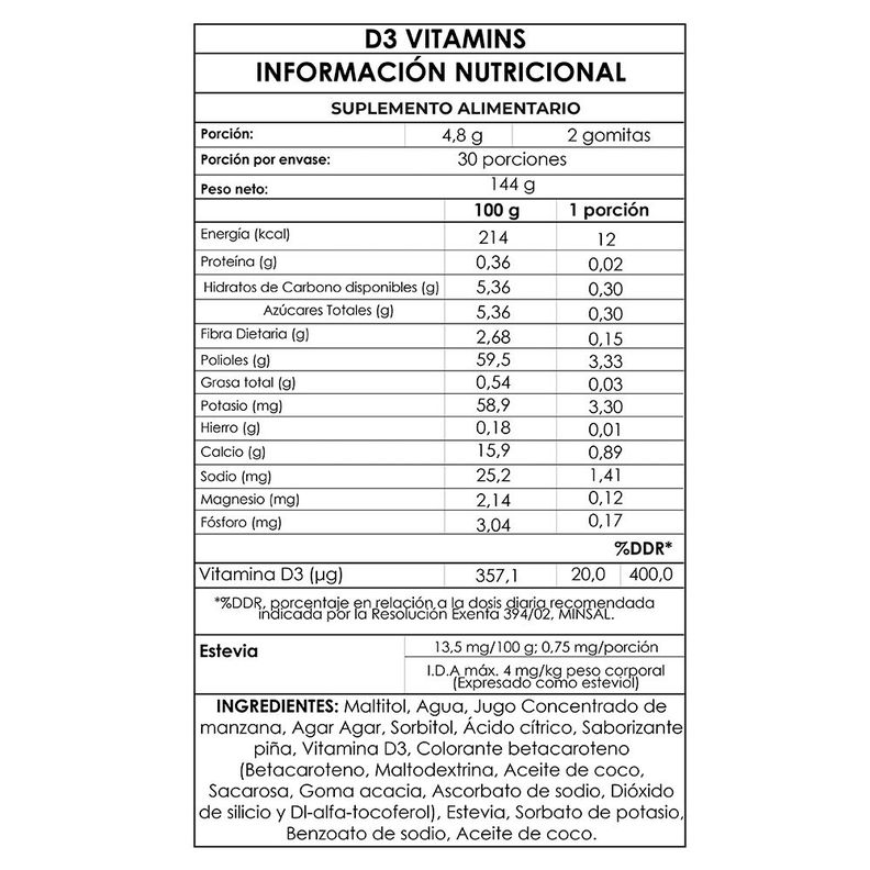 Pack Vitamina D3 salud ósea e inmunológica 6 meses GumiBears-3