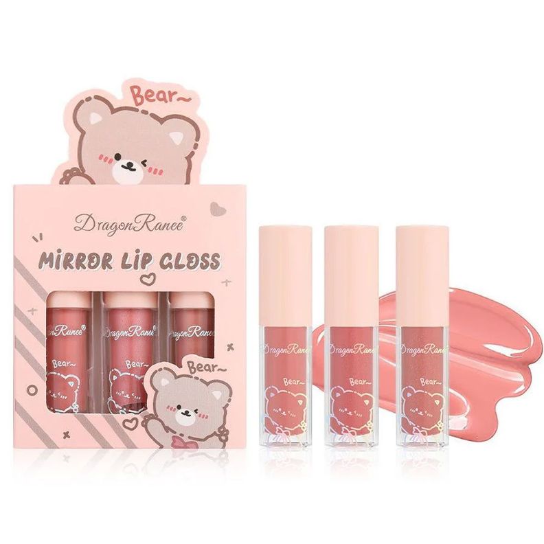 Kit 3 Labiales Liquido Lip Gloss Mirror Oil Larga Duración-0