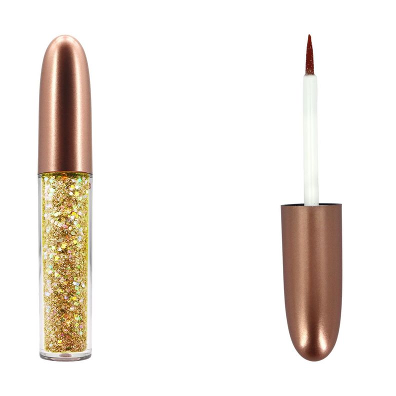 Delineador Ojos Glitter Liquido Escarchado Dorado-0
