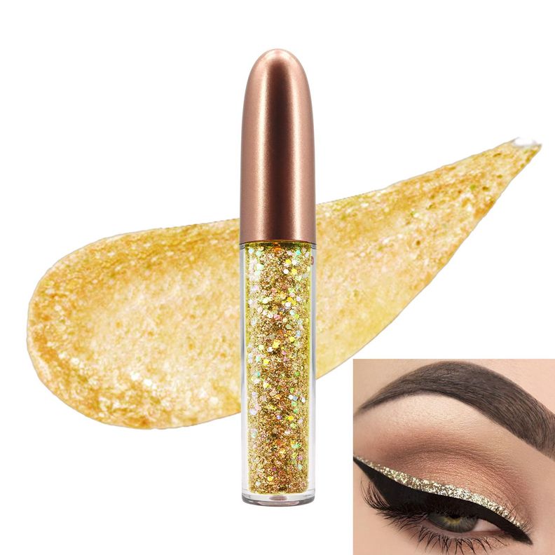 Delineador Ojos Glitter Liquido Escarchado Dorado-1