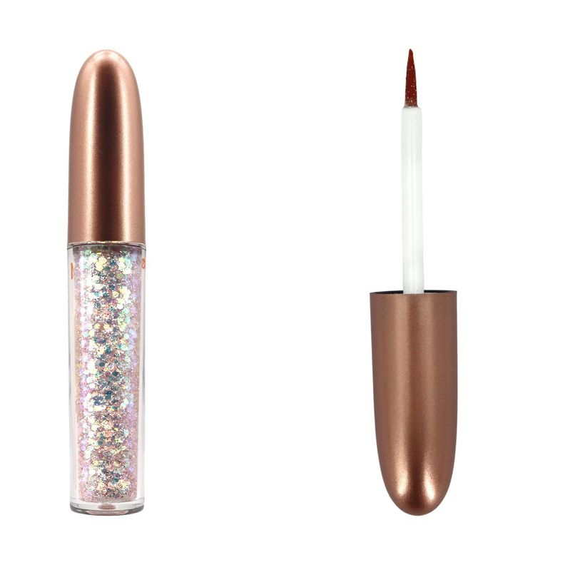 Delineador Ojos Glitter Liquido Escarchado Rosa Translucido-0