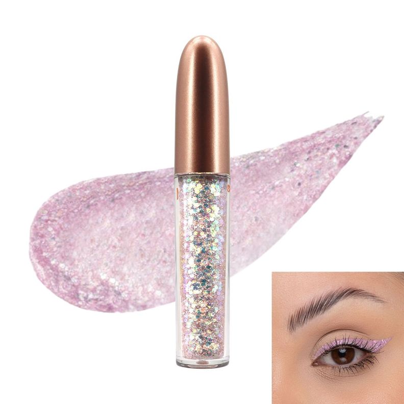 Delineador Ojos Glitter Liquido Escarchado Rosa Translucido-1