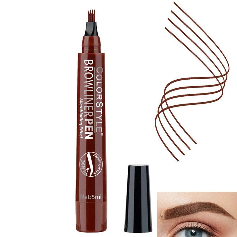 Lápiz De Cejas Microblading Maquillaje Marron Rojizo-2