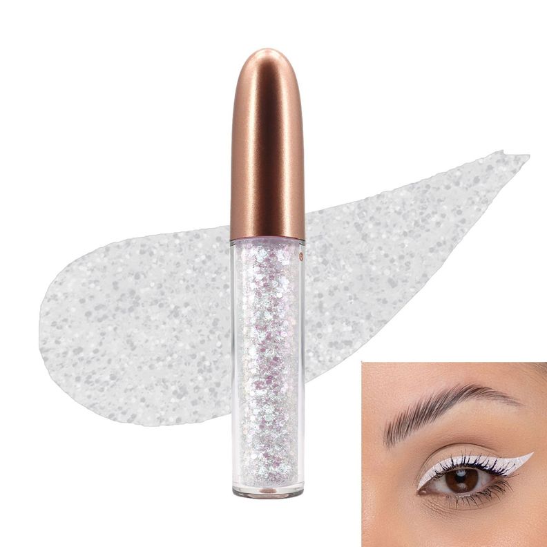  Delineador Ojos Glitter Liquido Escarchado Blanco-1