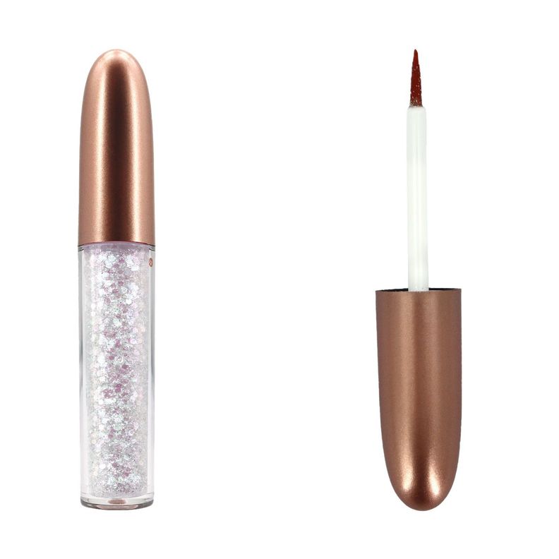  Delineador Ojos Glitter Liquido Escarchado Blanco-0