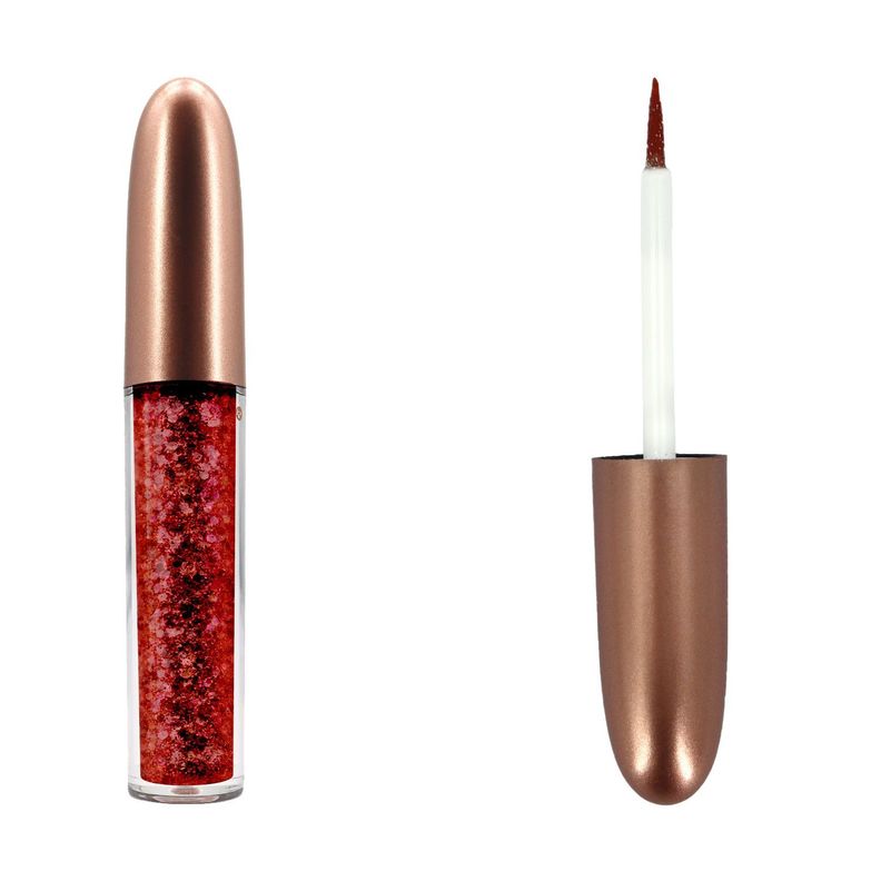 Delineador Ojos Glitter Liquido Escarchado Rojo Escarlata-0