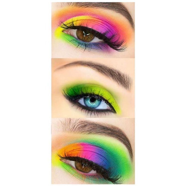 6 Colores Polvos Sueltos De Neón Rostro y Ojos Halloween-2
