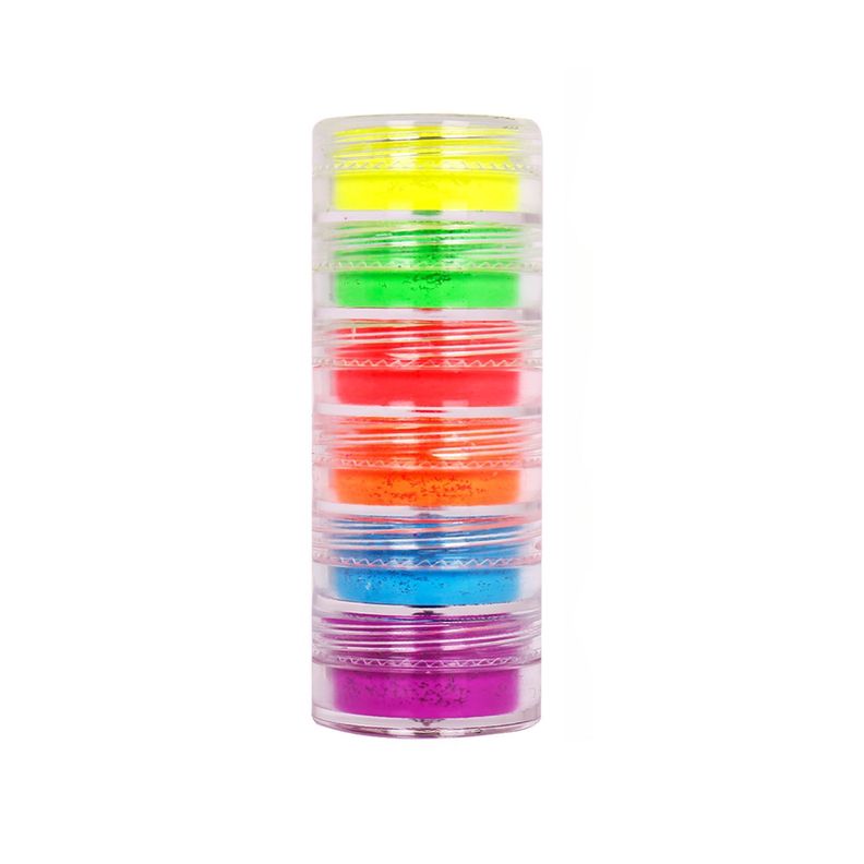 6 Colores Polvos Sueltos De Neón Rostro y Ojos Halloween-1