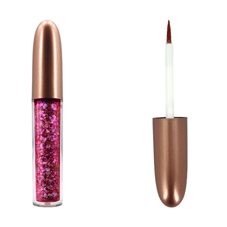 Delineador Ojos Glitter Liquido Escarchado Rojo Tinto-0