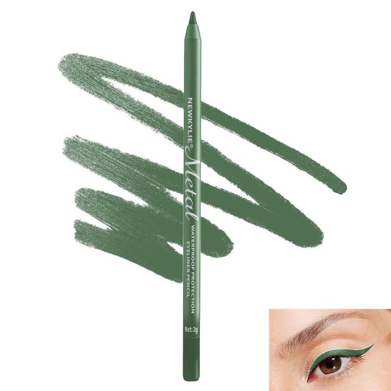 Lapiz Delineador De Ojos Crayon Metalizado Verde Oscuro-1