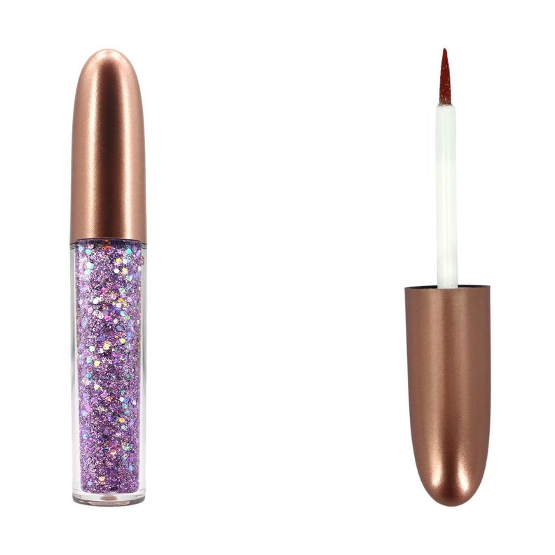  Delineador Ojos Glitter Liquido Escarchado Purpura-0