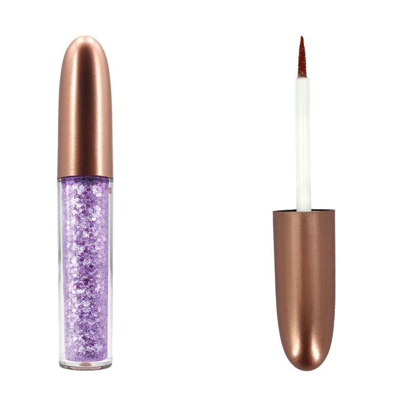  Delineador Ojos Glitter Liquido Escarchado Purpura Claro-0