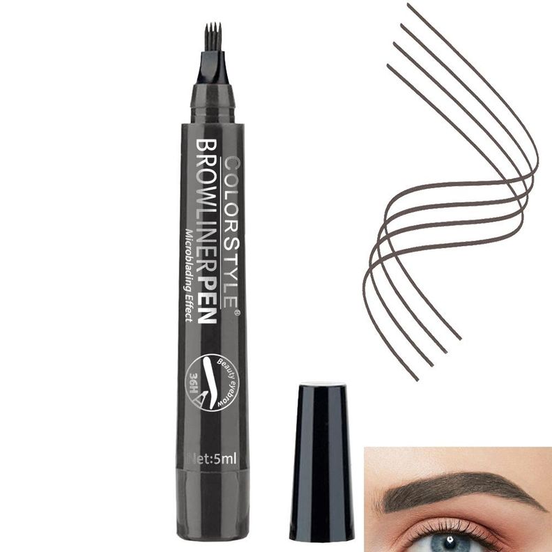 Lápiz De Cejas Microblading Maquillaje Grisaceo-2
