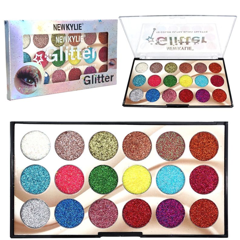 Paleta de sombras Glitter Para Ojos Brillantina 18 Tonos-1