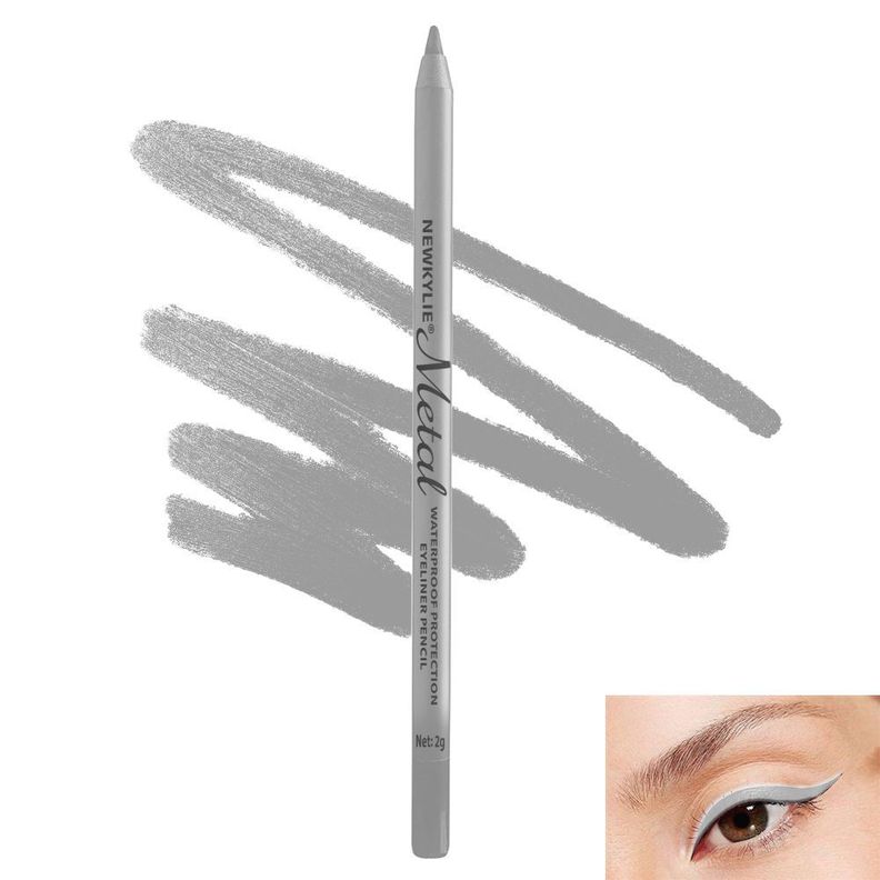 Lapiz Delineador De Ojos Crayon Metalizado Plateado-1