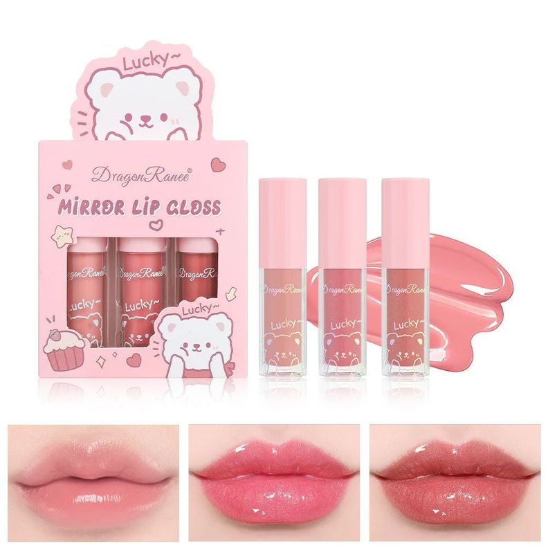 Kit 3 Labial Liquido Lip Gloss Mirror Oil Larga Duración-1