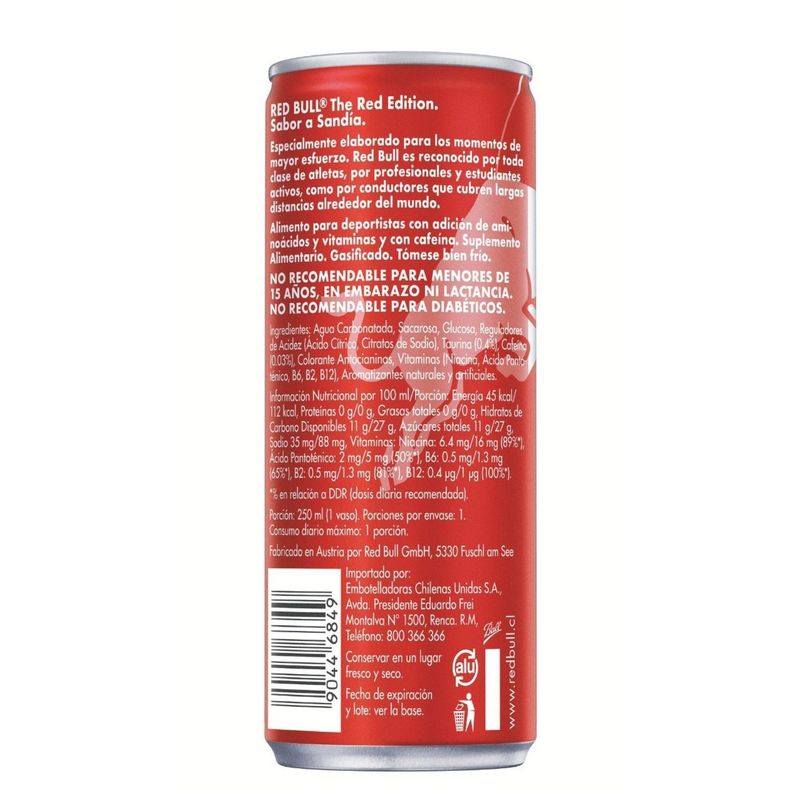 Red Bull Bebida Energética Pack 16 Latas Sandía 250Ml-2