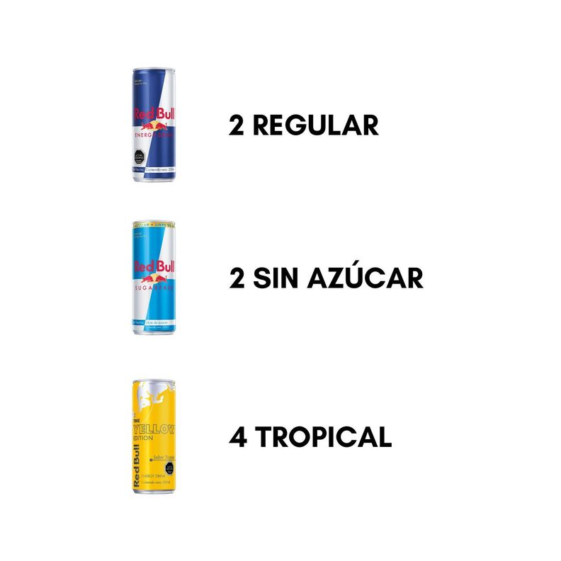 Red Bull Bebida Energética Pack 8 Latas Variedades 250Ml-1
