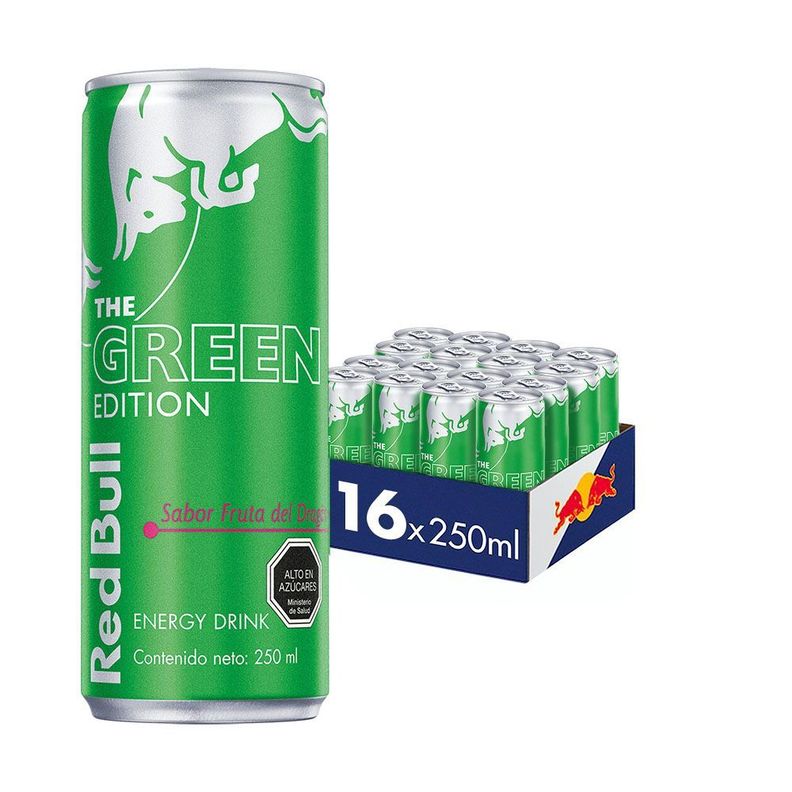 Red Bull Bebida Energética Pack 16 Latas Fruta Del Dragón 250Ml-0