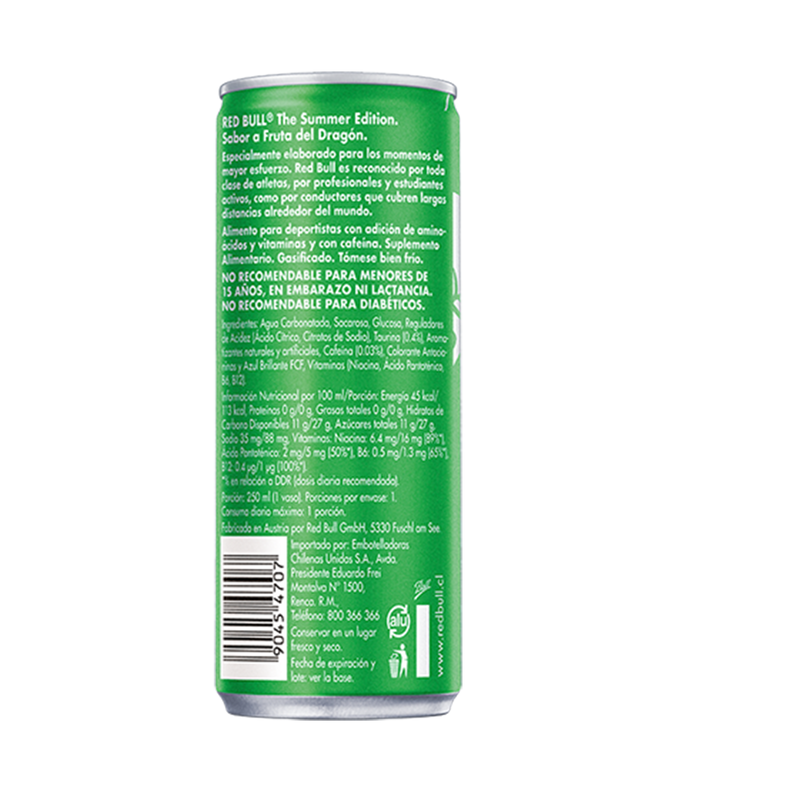 Red Bull Bebida Energética Pack 16 Latas Fruta Del Dragón 250Ml-2