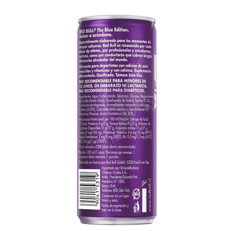 Red Bull Bebida Energética Pack 12 Latas Acaí 250Ml-4