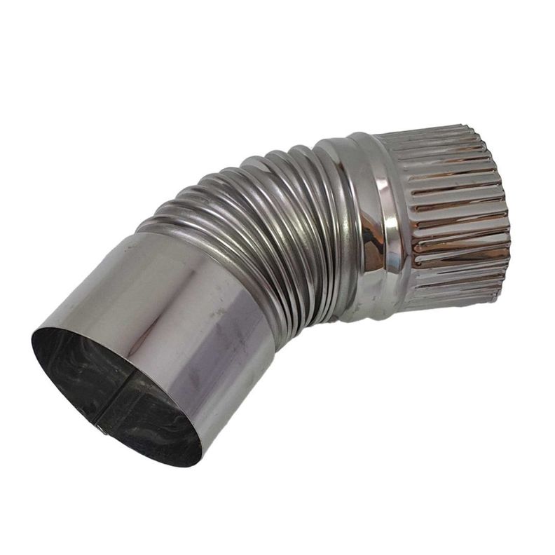 Desvío 45° Inoxidable Para Estufa a Pellet De 80 Mm/ Bekon-0