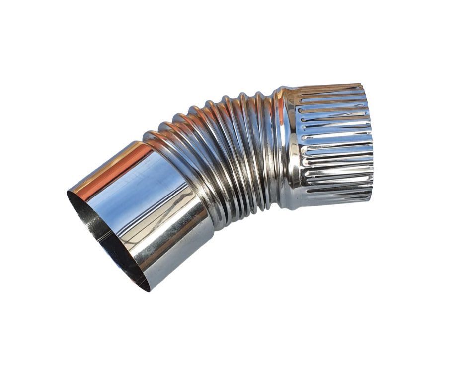 Desvío 45° Inoxidable Para Estufa a Pellet De 80 Mm/ Bekon-1