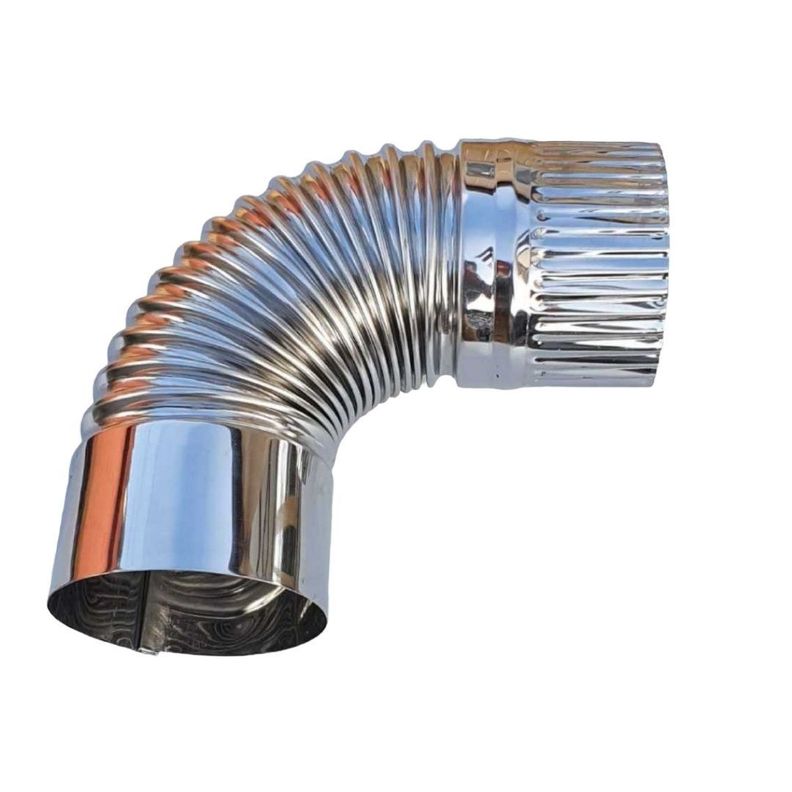 Curva 90° Inoxidable Para Estufa A Pellet De 80 Mm/ Bekon-0