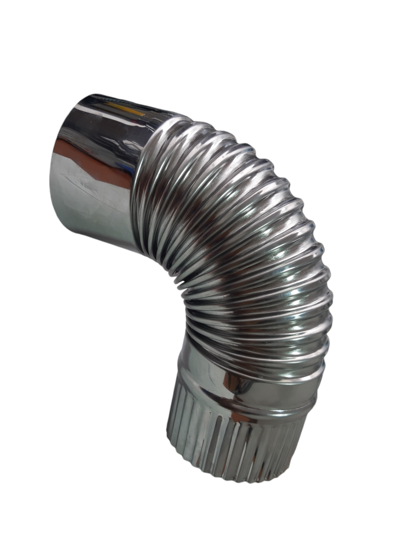 Curva 90° Inoxidable Para Estufa A Pellet De 80 Mm/ Bekon-1