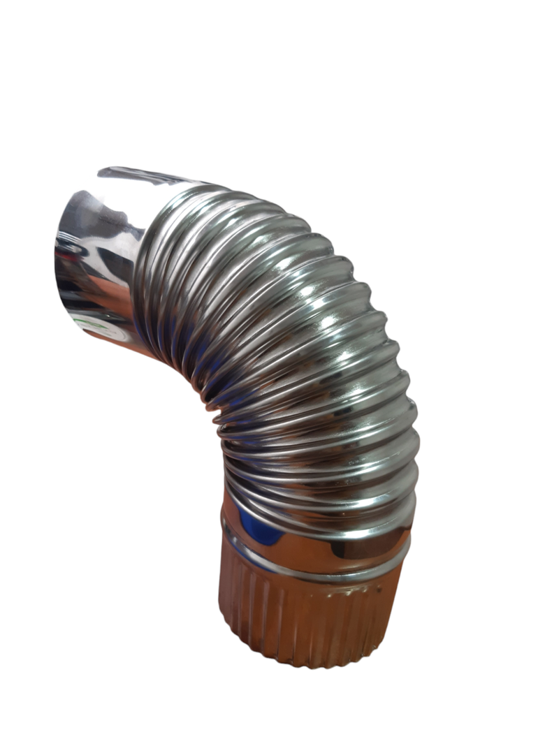 Curva 90° Inoxidable Para Estufa A Pellet De 80 Mm/ Bekon-2