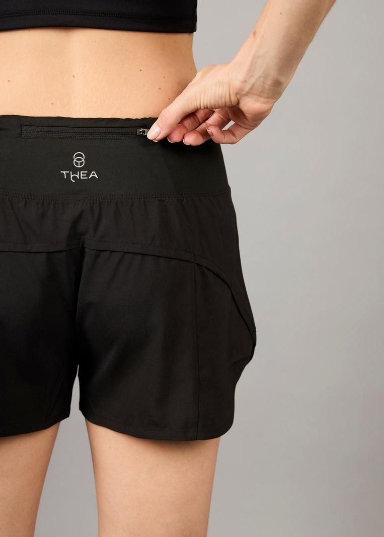 Short Corto Con Pretina Alta Atea Black-2