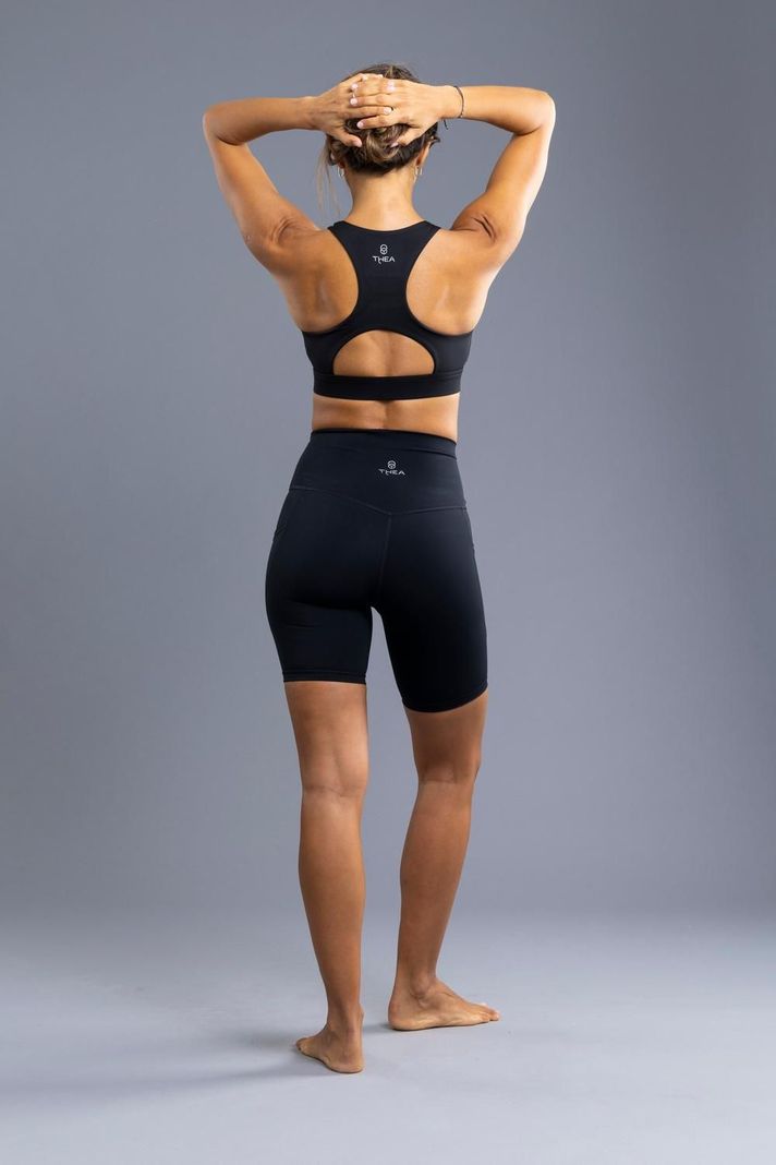 Legging Cortas Bolsillos Laterales Ambar Black-6