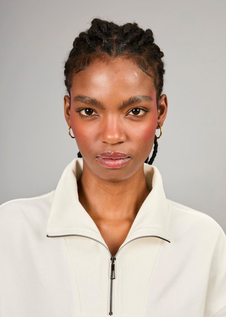 Poleron Half Zip Nott White-2