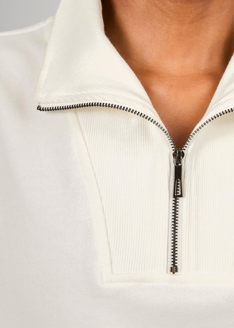 Poleron Half Zip Nott White-3