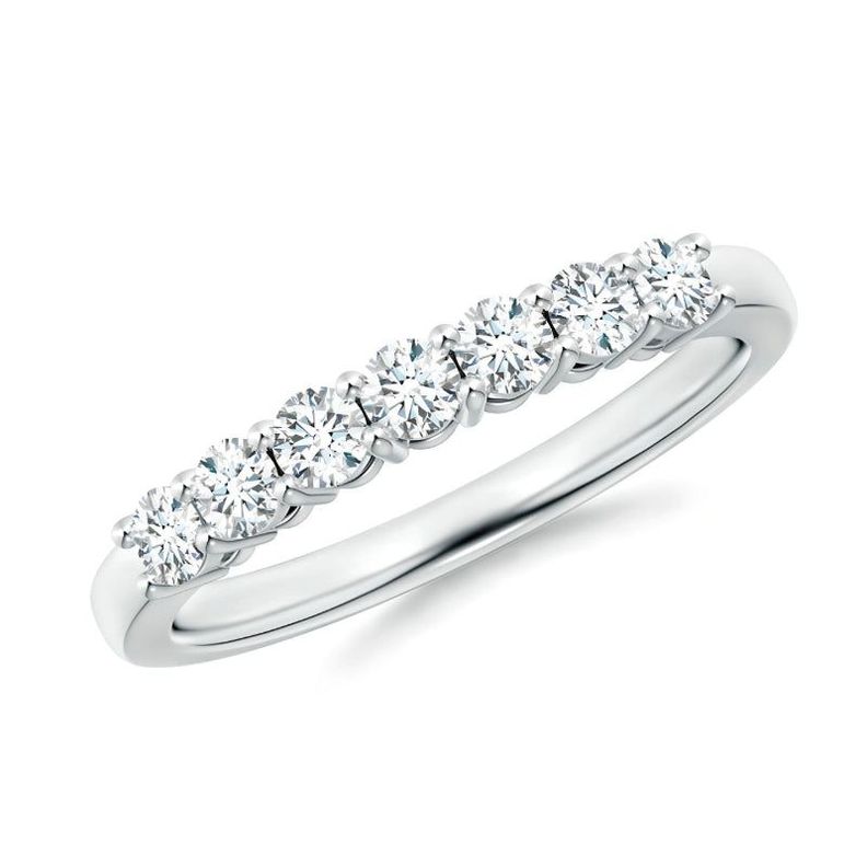 ANILLO BOOMZAIR SIETE PIEDRAS MOISSANITA 3 MM VVS1 D PLATA LEY RODINADA-0