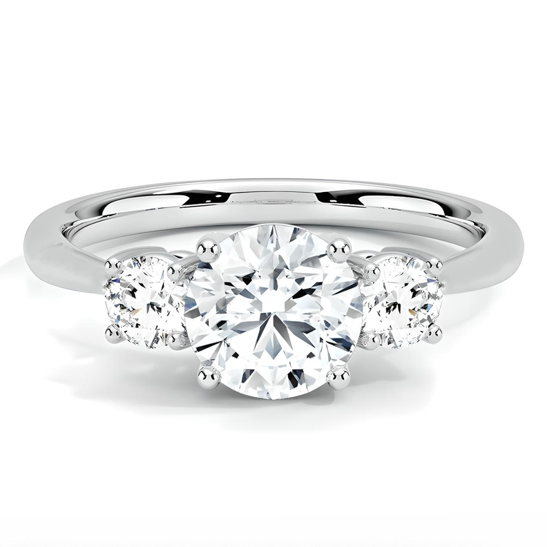ANILLO DE COMPROMISO BOOMZAIR TRES PIEDRAS 1 CT + 2X 0.5 CT MOISSANITAS VVS1 D-0