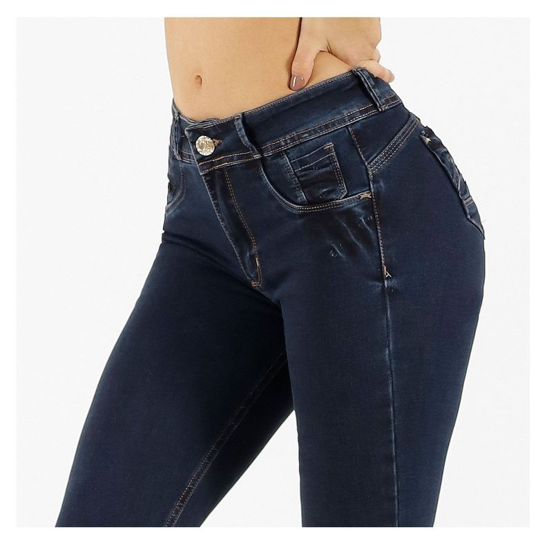 Jeans One World, Skinny, Tiro Alto, Azul, Bocaccio -2