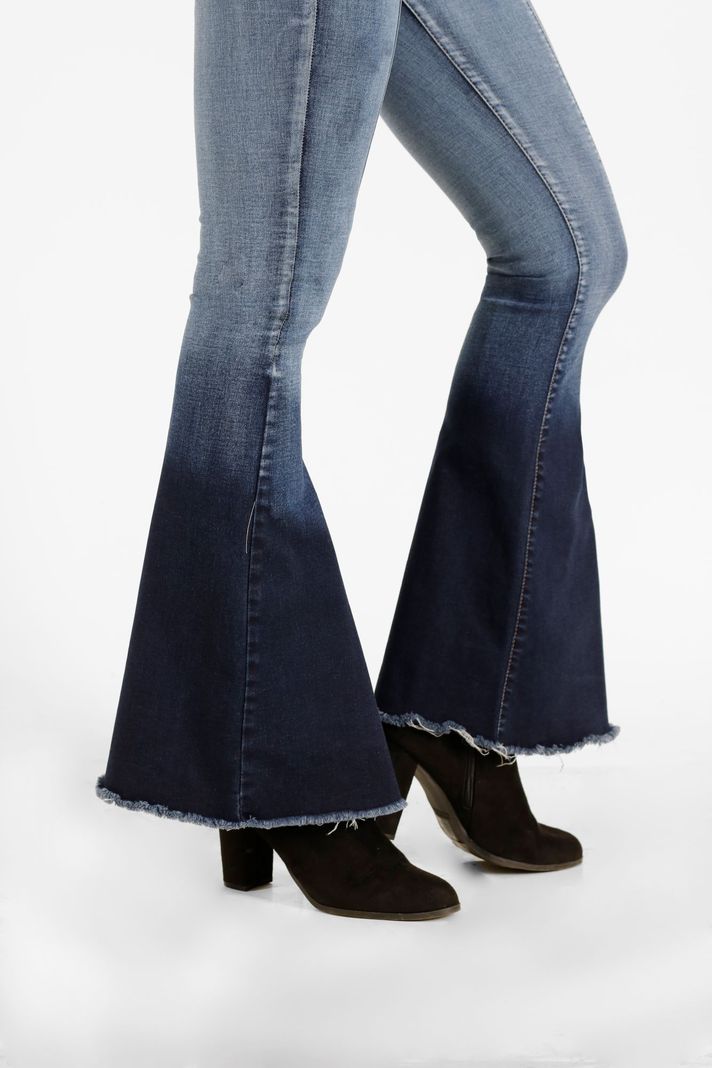 Jeans One World, tiro alto, flare, jamaica, celeste-2