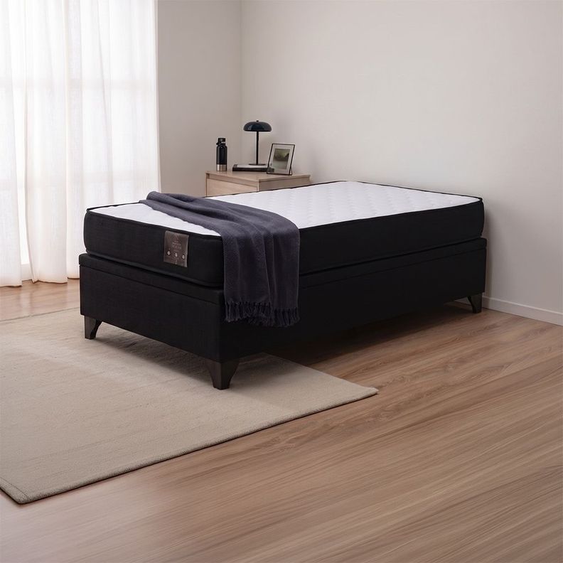Cama Baul 1,5 plazas Athenas apertura horizontal negro
