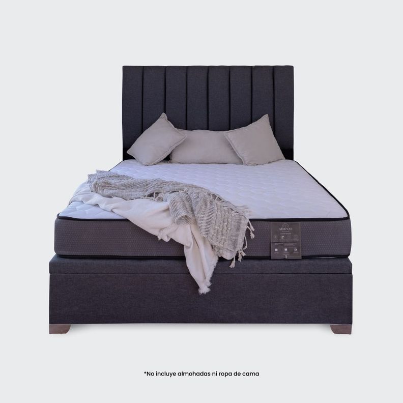 Cama baúl 2 plazas Athenas con respaldo tubular-1