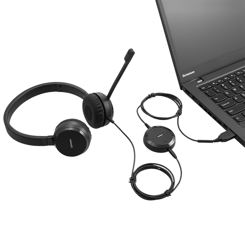 Audífonos Lenovo VOIP Pro Estéreo USB + Jack 3,5mm-5
