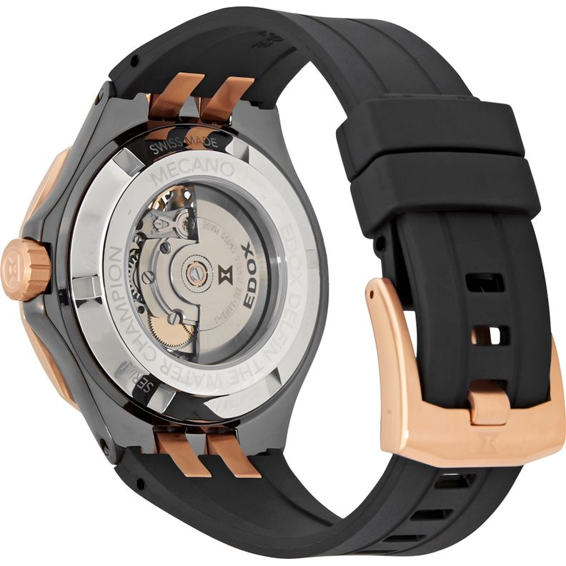 Reloj Edox Rose Gold and Black Automatic Hombre-4