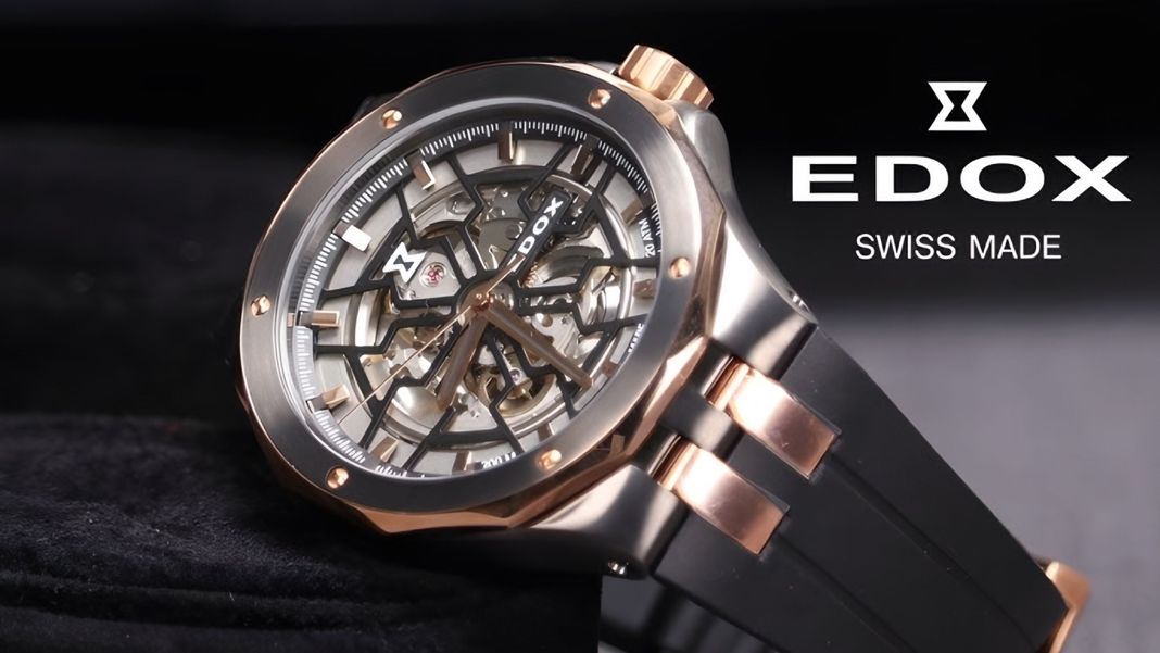 Reloj Edox Rose Gold and Black Automatic Hombre-5