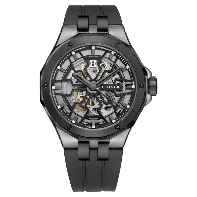 Reloj Edox Grey Skeleton Dial Automatic Hombre-0