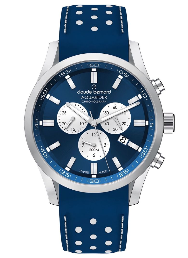 Reloj Claude Bernard Cronografo Hombre 44mm Azul-0