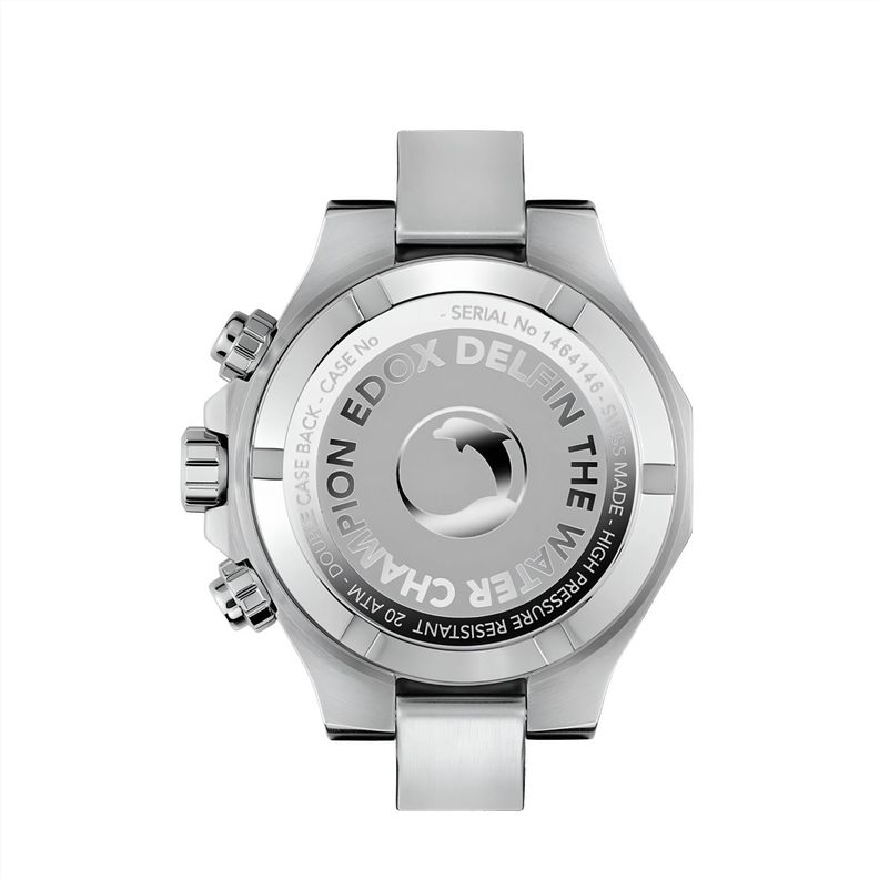 Reloj Edox Delfin The Original Chronograph Pulsera Negra Hombre-5